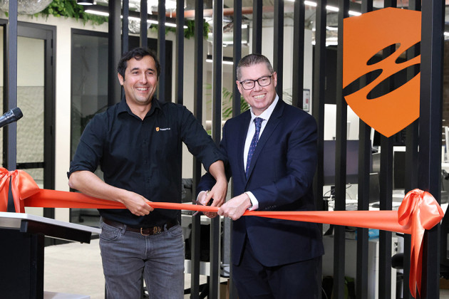 CEO of DroneShield Oleg Vornik and Minister for Defence Industry and Capability Delivery Pat Conroy, officially opening DroneShield's headquarters in Sydney, Australia.

Credit: DroneShield