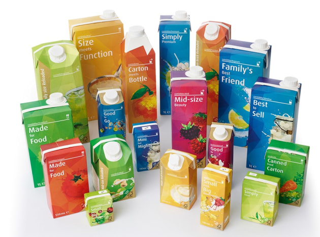 Examples of SIG's packaging solutions.