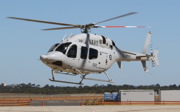 A Bell 429 operated by Navy on lease from Raytheon at Avalon 2019.
Nigel Pittaway