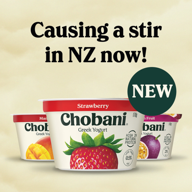 Chobani Australia says the launch of three of its products into the New Zealand market is a major opportunity for the company. Chobani will launch with three ranges through major local retailer Countdown.
(Image source: Chobani Australia)