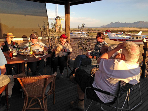 Heralding the sunset on the deck at the Lily Dutch Windmill. (Shelley Ross)