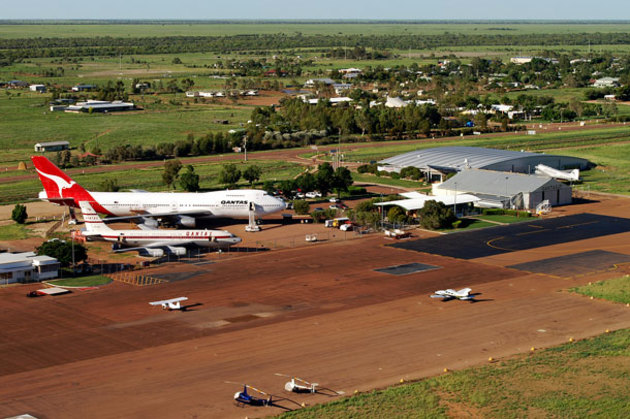 Lofty ladies in waiting at Longreach airport. (Shelley Ross)
