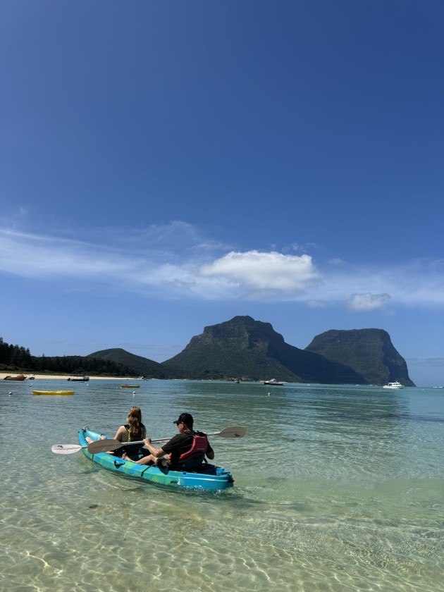 Another day we rented kayaks and explored the lagoon, which features the world's southernmost coral reef and the only fringing coral reef lagoon in NSW. We saw loads of fish and I discovered the that convergence of the warm waters from northern Australia and cool waters from the south results in a unique mix of temperate and tropical fish species.
