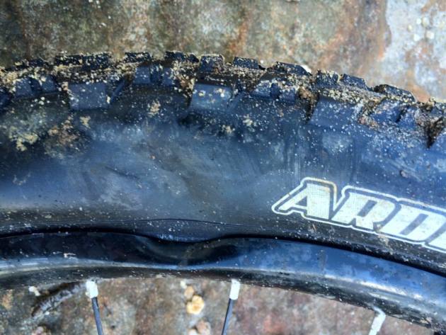 Oops! They may be wide and light but they have clear limitations at speed in rocky terrain - even under a 65kg rider.