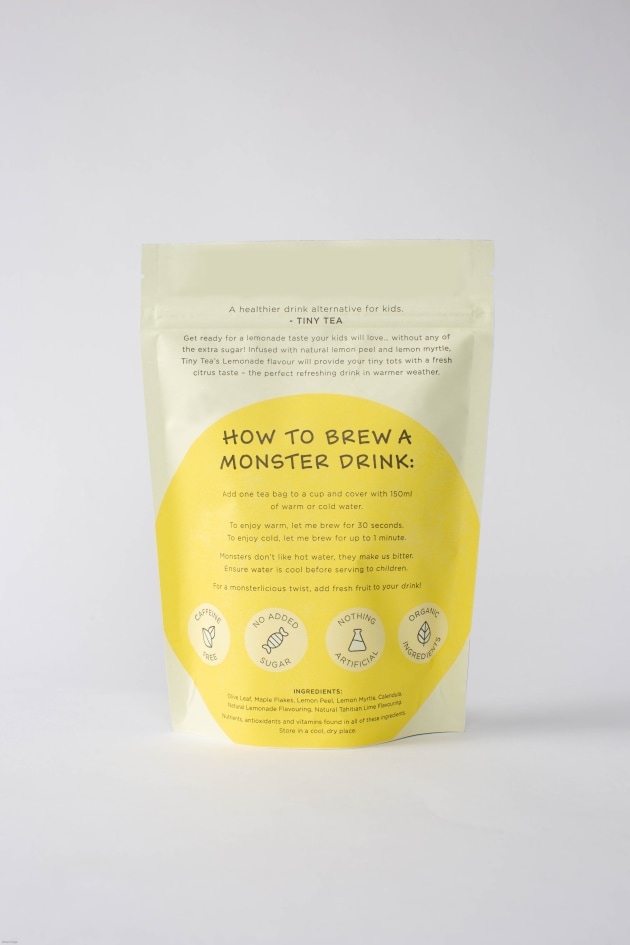 Tiny Tea Kids is a 100 per cent natural tea with organic, ethically sourced ingredients, and recyclable or biodegradable tea bags and packaging for children.