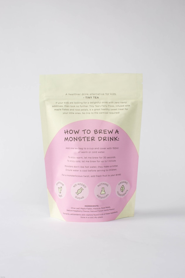 Tiny Tea Kids is a 100 per cent natural tea with organic, ethically sourced ingredients, and recyclable or biodegradable tea bags and packaging for children.