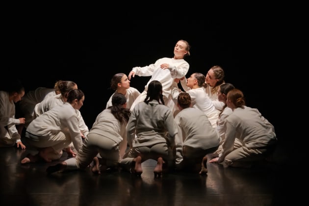 Contemporary students in 'It's Not Me, It's Me'. (Standing is Aylish Marshall). Photo by Stephen A'Court.