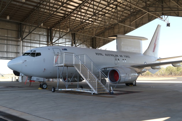 Pilots, Air Battle Managers and Engineer Officers from the Royal Air Force (RAF), United States Air Force (USAF) and US Navy have gained experience on the RAAF&rsquo;s Boeing E-7A Wedgetail during exercise Pitch Black 2022. (Nigel Pittaway)