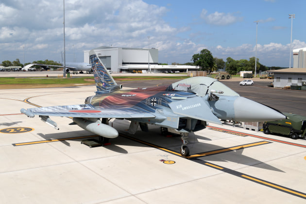 The six German fighters frepresented the European fighter&rsquo;s debut at Exercise Pitch Black. (Nigel Pittaway)