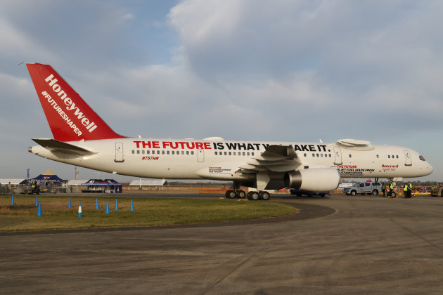 Honeywell&rsquo;s Boeing 757 testbed aircraft at Avalon 2023. (Nigel Pittaway)