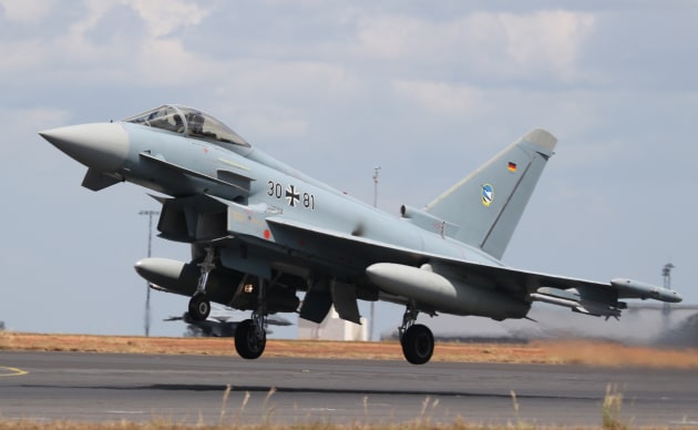 A Luftwaffe Eurofighter taken at RAAF Base Darwin, departing for a Pitch Black 22 mission. (Nigel Pittaway)