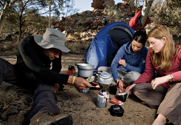 Cooking on the Larapinta Trail.