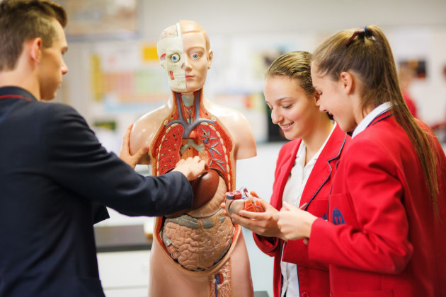 Dance students from the McDonald College in an anatomy class. Photo: Matthew Syres.