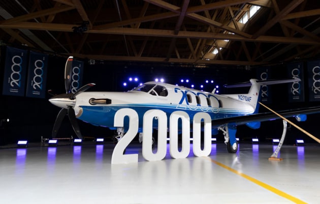 The 2000th PC-12 at a handover ceremony in Switzerland. (Pilatus)