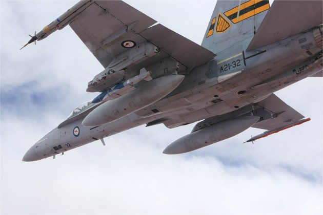 JDAM-ER being tested on an Aircraft Research and Development Unit F/A-18A in 2014. 

Credit: Defence