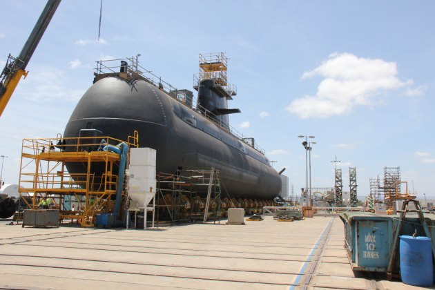 HMAS Farncomb at ASC North. Credit: ASC
