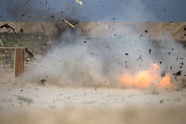 A controlled explosion during engineer familiarisation training between Task Group Taji soldiers from the United Kingdom, New Zealand and Australia at the Taji Military Complex, Iraq. (Defence)