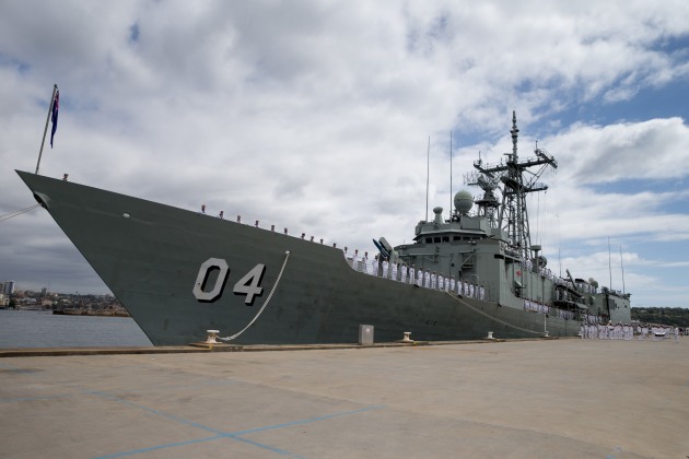 Ship&rsquo;s Company HMAS Darwin at Sydney&rsquo;s Garden Island during the ship&rsquo;s decommissioning ceremony. Defence