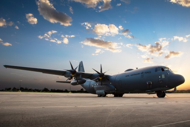 No 37 Squadron C-130J A97-448 displaying a range of modifications on the RAAF Base Richmond flight line. Credit: Defence