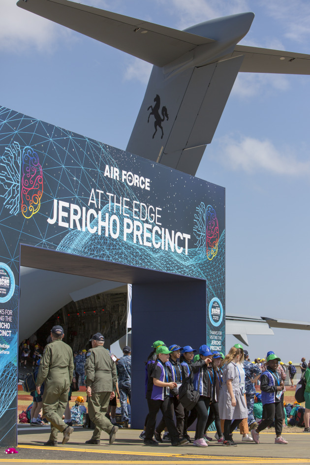 Students at the 2019 Australian International Airshow as part of the Jericho STEM kids engagement program.