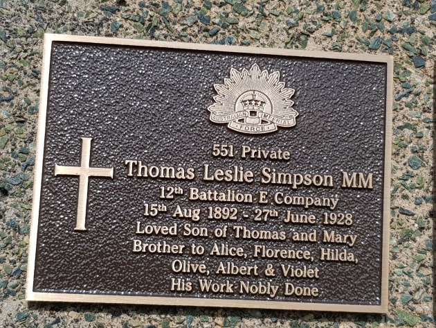 The Office of Australian War Graves administers a program providing financial support for grave markers.
Supplied