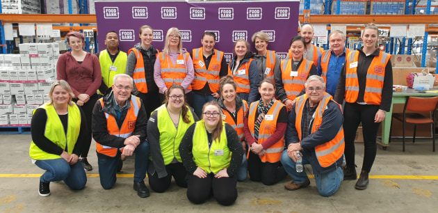 The AIP team packed almost 17,000 kilograms of food for Foodbank.