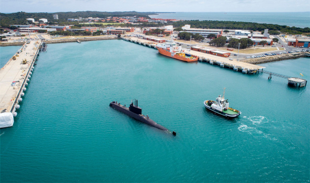 Republic of Korea Submarine Lee Sun Sin comes alongside Diamantina Pier at Fleet Base West. (Defence)