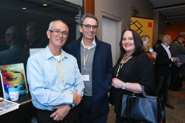 Hans Oerlemans and Craig Dunsford, Ovato, and Meredith Darke, Stratex.