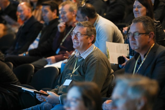 The audience enjoyed the engaging speaker content.