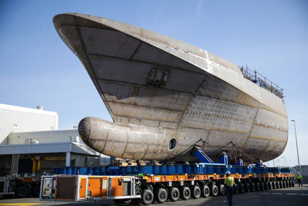 The Offshore Patrol Vessel (OPV) program has reached another milestone with the two halves of the first Arafura Class OPV coming together to form a complete hull. (Defence)