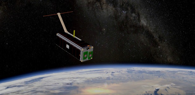 Artist's impression of the M2 Pathfinder, or CubeSat satellite in orbit over the earth. (Defence)