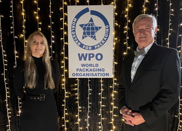 WPO president Pierre Pienaar (right) presented the 2021 WorldStar awards with co-host Nerida Kelton, executive director of the AIP and VP Sustainability & Save Food, WPO.