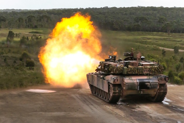 Australian Army Soldiers from the 2nd/14th Light Horse regiment&nbsp; conduct live firing with the M1A1 on Exercise Howling Wolf in the Wide Bay Training Area, Queensland. (Defence)