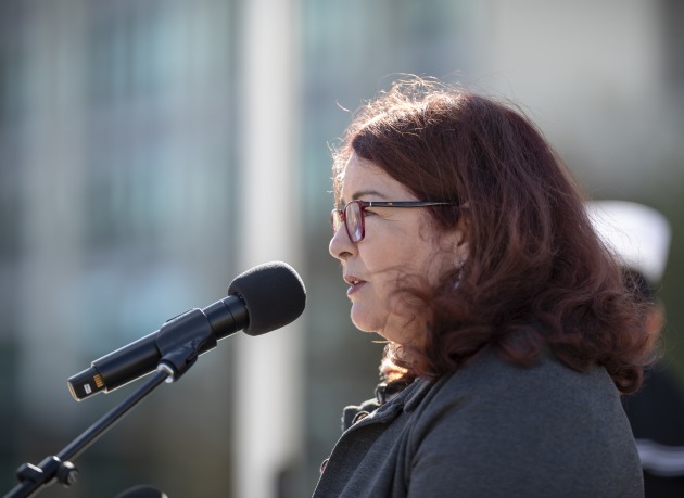 Minister for Defence Industry Melissa Price, pictured here at the 79th anniversary Battle of Coral Sea commemoration service held at Russell Offices, Canberra. (Defence)