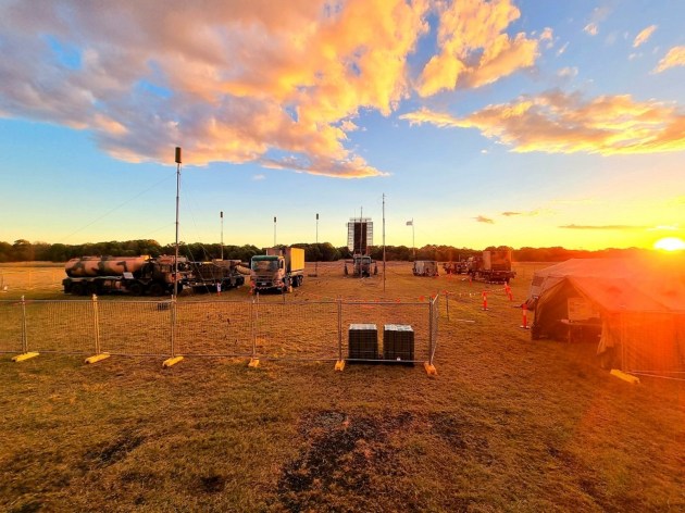 The No. 114 Mobile Control and Reporting Unit deployment site at Evans Head Memorial Airfield, New South Wales, during Exercise Talisman Sabre 2021. (Defence)
