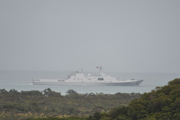 A PLA-N Yuzhao-class amphibious transport dock vessel transits the Torres Strait on 18 February 2022.
Credit: Defence