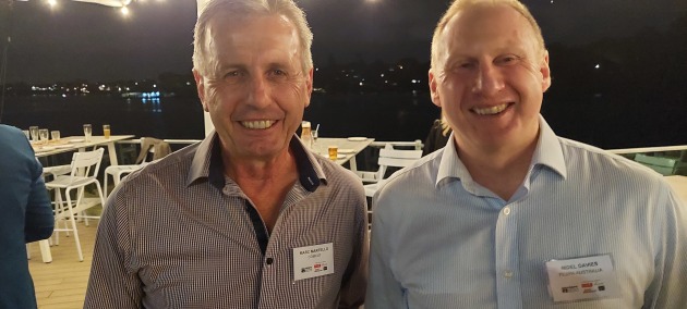 Marc Martello, Comcut (left), with Nigel Davies, president, Fespa Australia