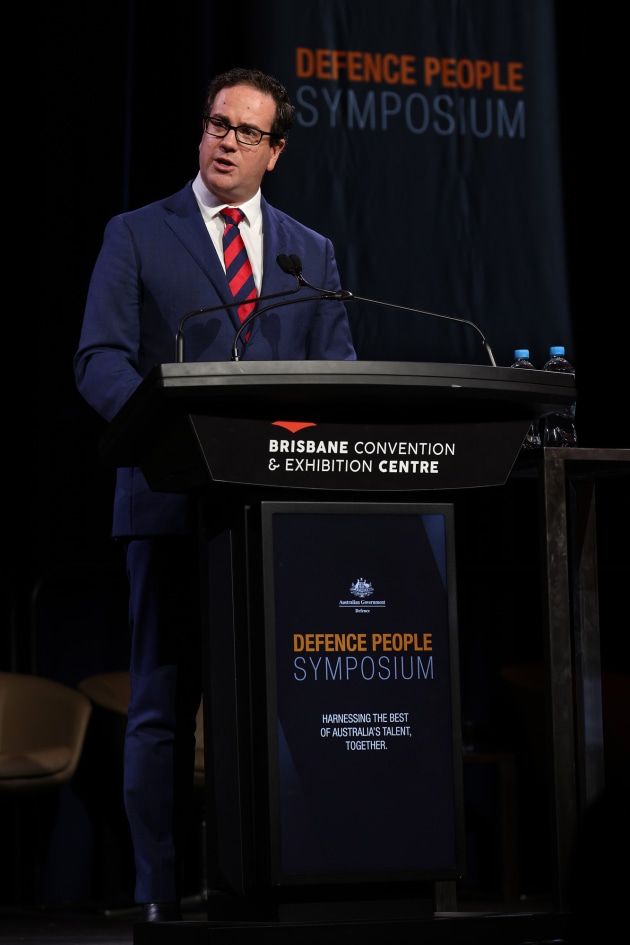 Matt Keogh, Minister for Defence Personnel and Veterans&rsquo; Affairs addresses the Defence People Symposium in Brisbane. (Defence)
