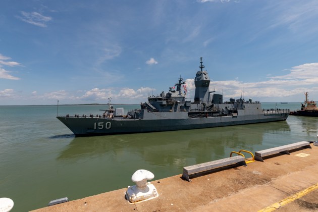 HMAS Anzac departs Darwin in the Northern Territory, for Indo-Pacific Endeavour 2022. (Defence)