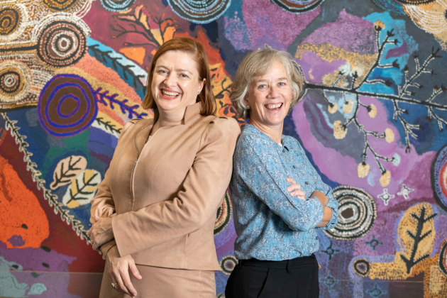Professor Dame Angela McLean, Chief Scientific Adviser for the U.K Ministry of Defence (right), visited Professor Tanya Monro, Australia's Chief Defence Scientist. (Defence)