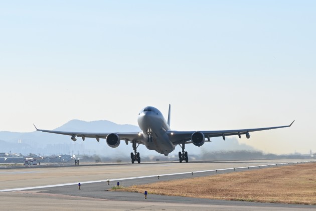 A KC-30A Multi-Role Tanker Transport (MRTT) taking off from Gimhae Air Base in the Republic of Korea during Exercise Vigilant Storm 23-1. 

Credit: Defence