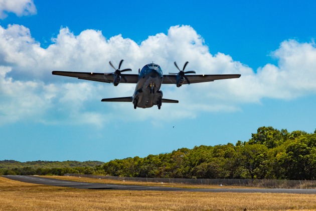 Exercise Coastwatcher Wallaby 23 was conducted on 16 &ndash; 18 July by a No. 35 Squadron Spartan crew in conjunction with Charlie Company, 51st Battalion, The Far North Queensland Regiment.
Credit: Defence