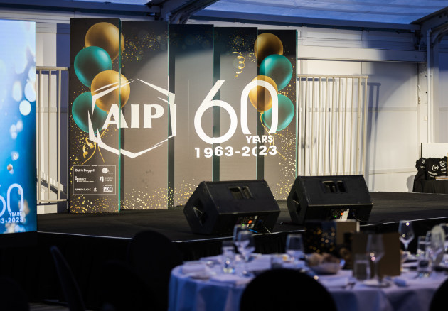 Ball & Doggett, in partnership with Resolution Imaging, produced a sustainable concertina-style sign, printed on fibre-based Envirocore White 20mm material, that created a striking stage backdrop to  deliver the &lsquo;Celebrating our legacy&rsquo; message facing one way, and &lsquo;AIP 60 Years&rsquo; facing the other.