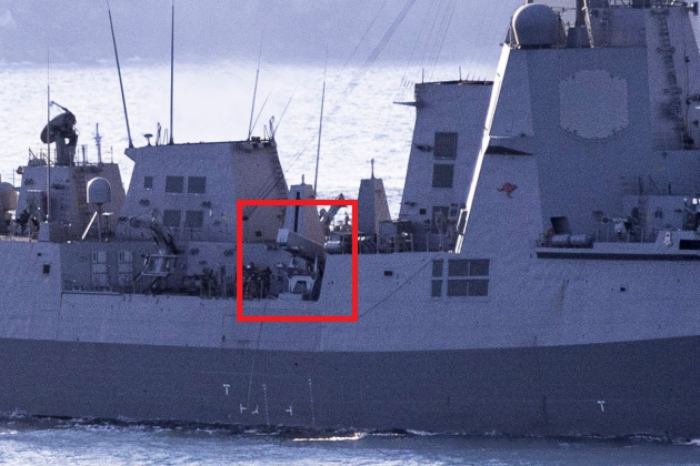 HMAS Sydney's NSM canister. 

Credit: Defence