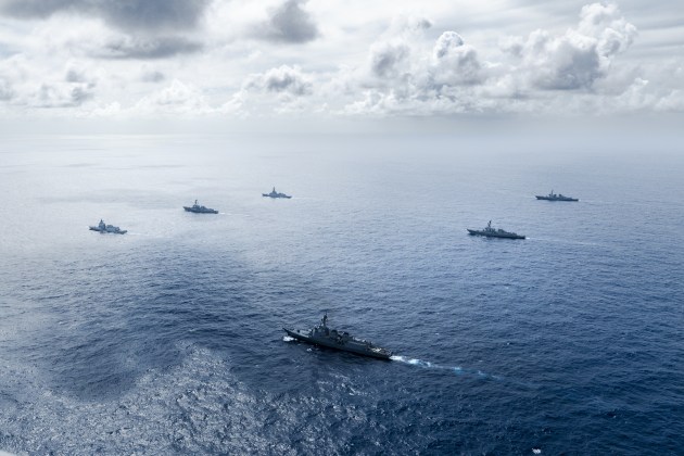 Aegis equipped vessels from Australia, Japan, The Republic of Korea, and the US sail alongside an Italian Offshore Patrol Vessel during Exercise Pacific Dragon 2024.

Credit: Defence