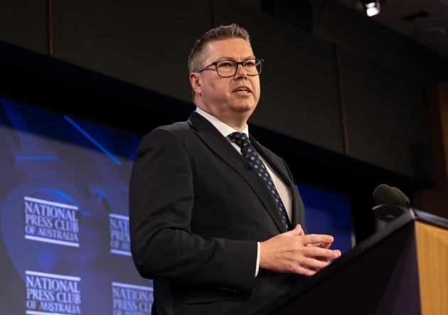 Minister for Defence Industry and Capability Delivery, Minister for International Development and the Pacific, Pat Conroy addresses the National Press Club in Canberra.

Credit: Defence
