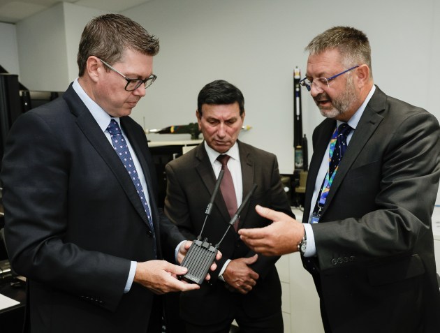 Minister for Defence Industry and Capability Delivery, Pat Conroy, attended the Codan facility in Mawson Lakes, Adelaide.

Credit: Defence / Kym Smith