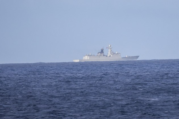 People&rsquo;s Liberation Army-Navy ship Jiangkai-class frigate Hengyang, off the coast of Western Australia.

Credit: Defence