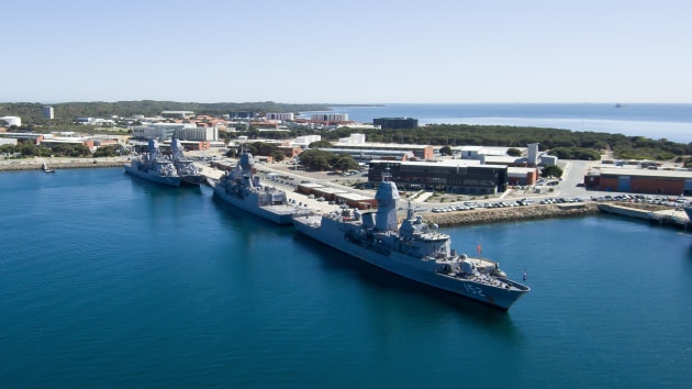 The Royal Australian Navy FFH's participating in ASWEX25 alongside HMAS Stirling in Rockingham, Western Australia.

Credit: Defence