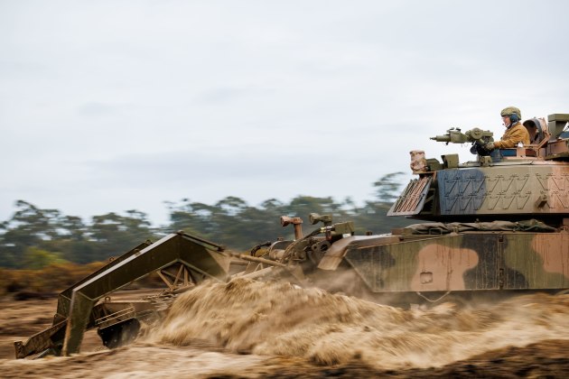 Combat engineers from 3rd Combat Engineer Regiment train on the Australian Army's first assault breacher vehicles at Puckapunyal Military Area on 23 May 2025.

Credit: Defence